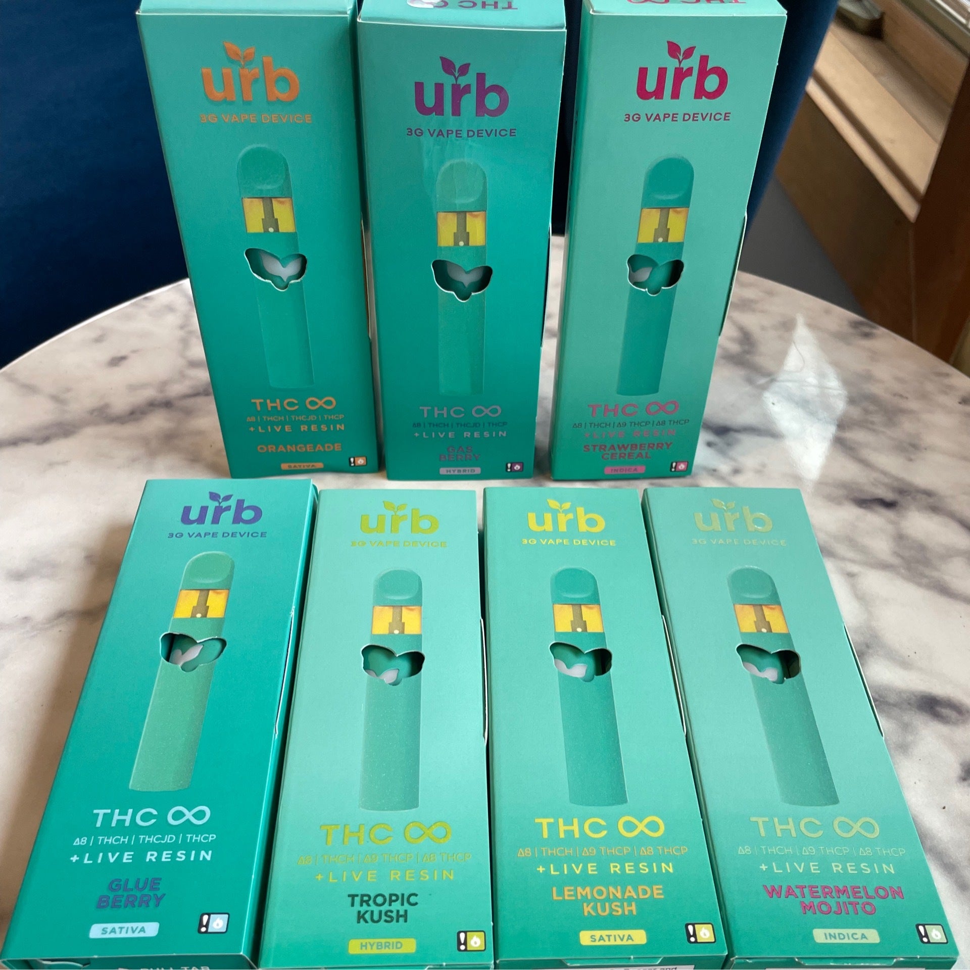 Urb Disposable THC Infinity Blend 3g Blue Flowers