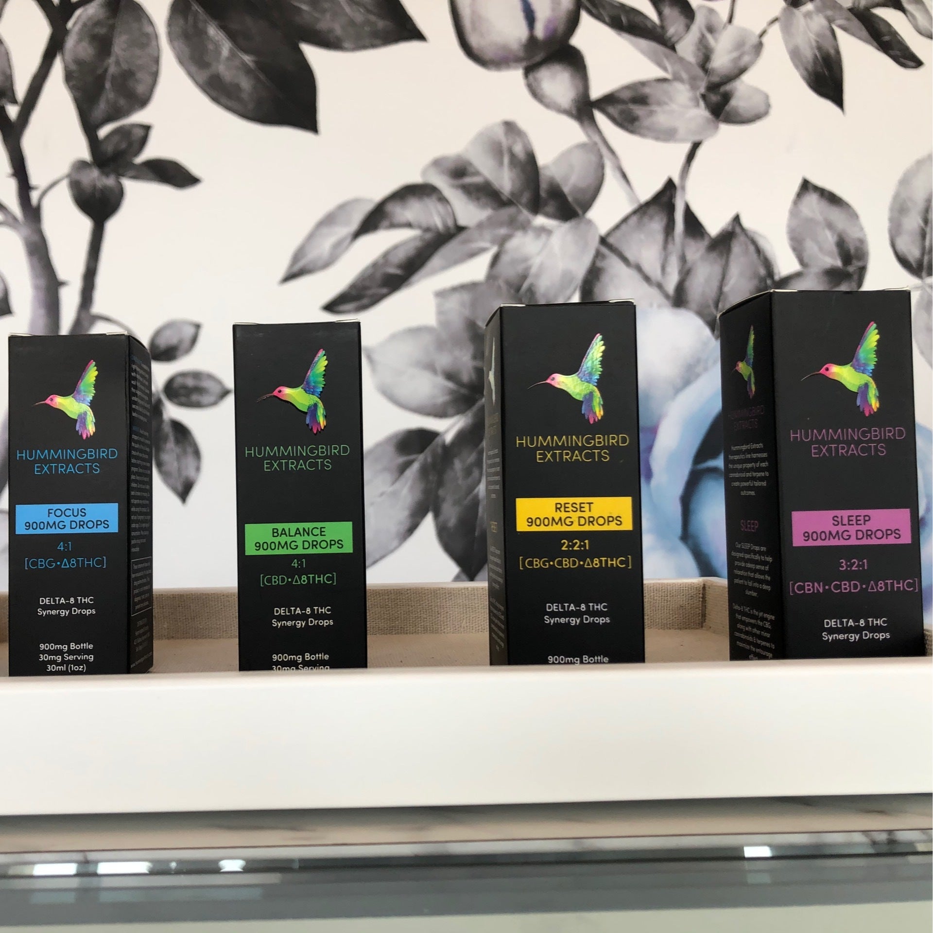 Tincture Hummingbird Extracts Delta8 Synergy Drops Blue Flowers